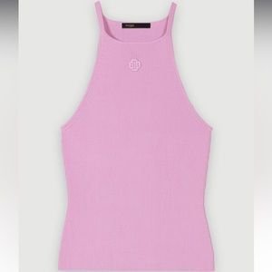 Maje Tank Top With Embroidered Logo